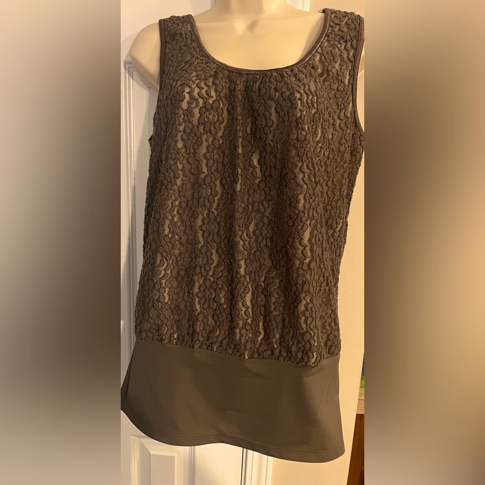 Undercover Agent by Kathleen Kinwood Brown/Nude shapewear camisole top size L